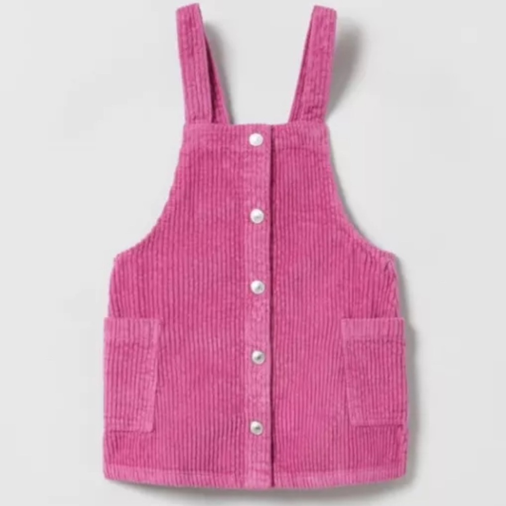 Zara Toddler Girl Pinafore Jumper Dress, Pink,‎ Size 4-5